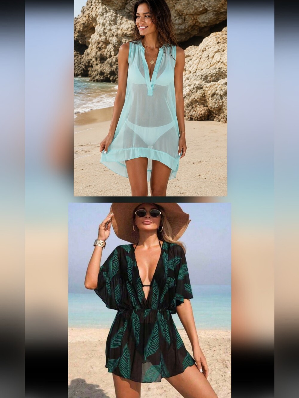 Set Of 2 Beach Cover-Up Tunic Size Small